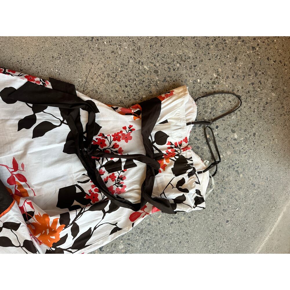 Speechless White Floral Mini Dress with Black and Orange Accents - Picture 4 of 4